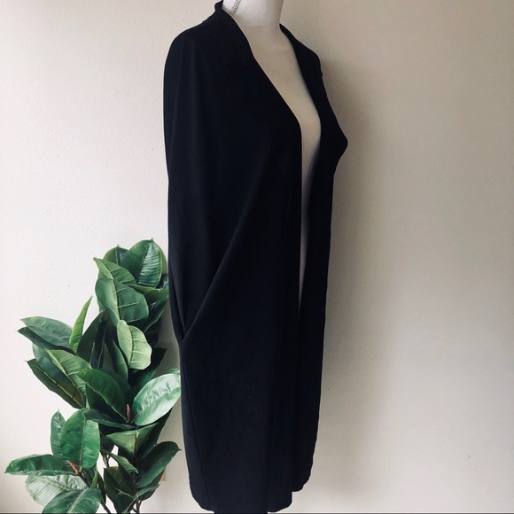 LAST ONE! Longline Collared Suede-like Cardigan - Picture 5 of 8